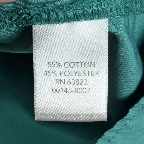 CJ Banks 3X Kelly Green Button Down Shirt With Stretch - Picture 6 of 9